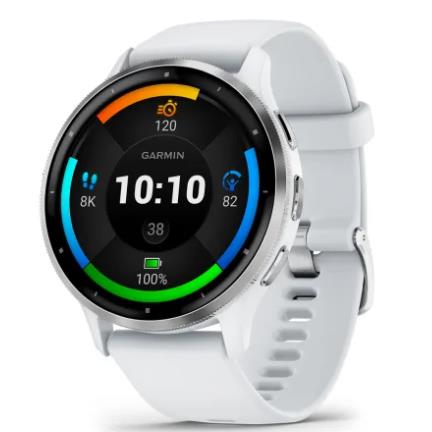 Venu 3 - Silver Stainless Steel Bezel With Whitestone Case And Silicone Band