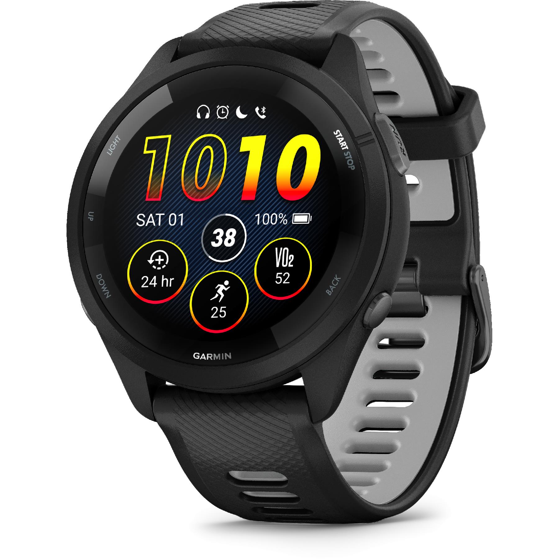Forerunner 265, Black Bezel And 46mm Case With Black Silicone Band