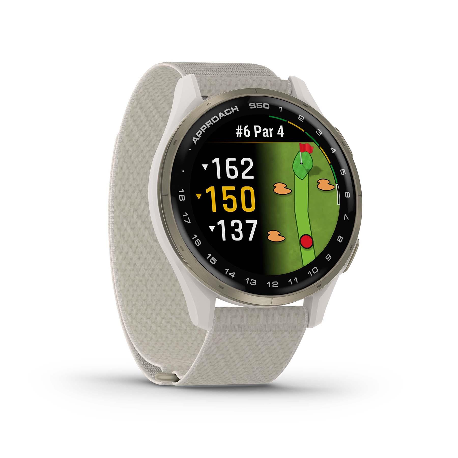 Approach S50 Cream Gold Aluminum Bezel/Ivory Nylon Band