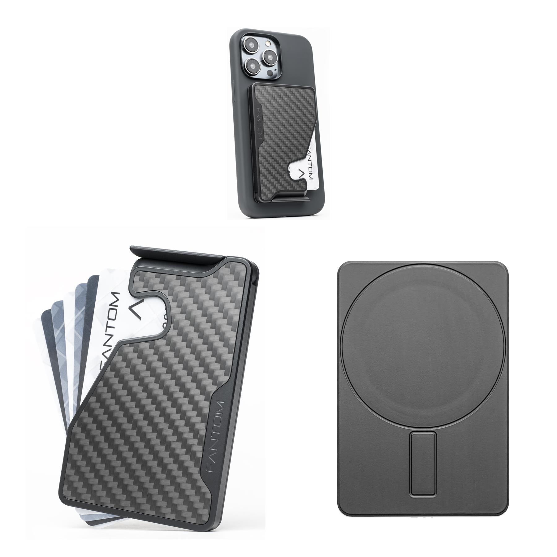 Fantom M Wallet, Extra Slim, Carbon Fiber With MagSafe Sticker