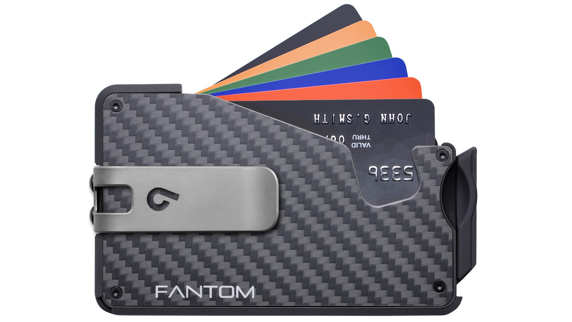 Fantom S Wallet, Regular, Carbon Fiber With Money Clip