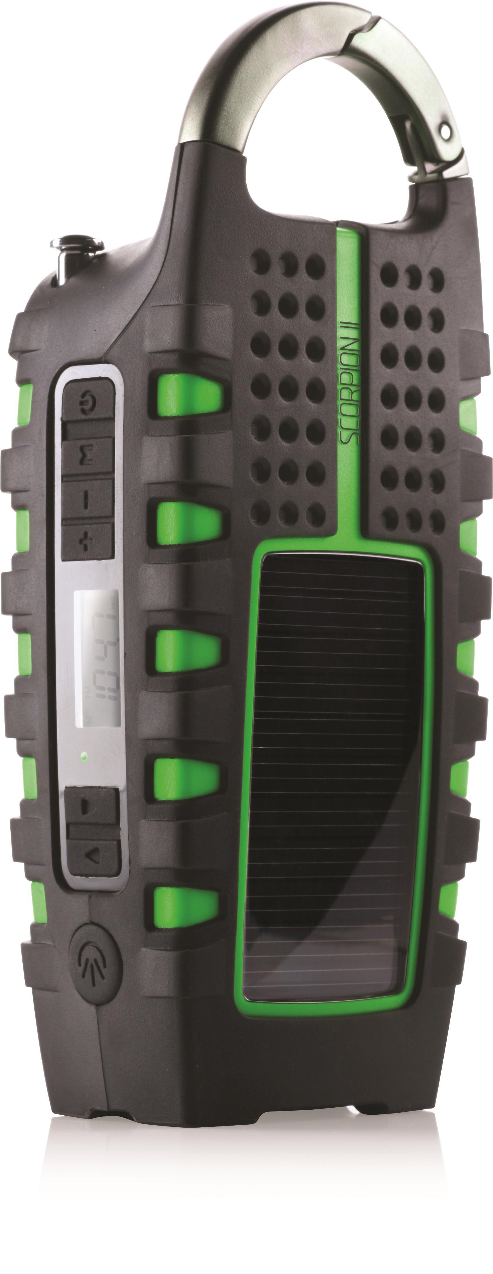 Rugged Multipowered Portable Emergency Weather Radio & Flashlight