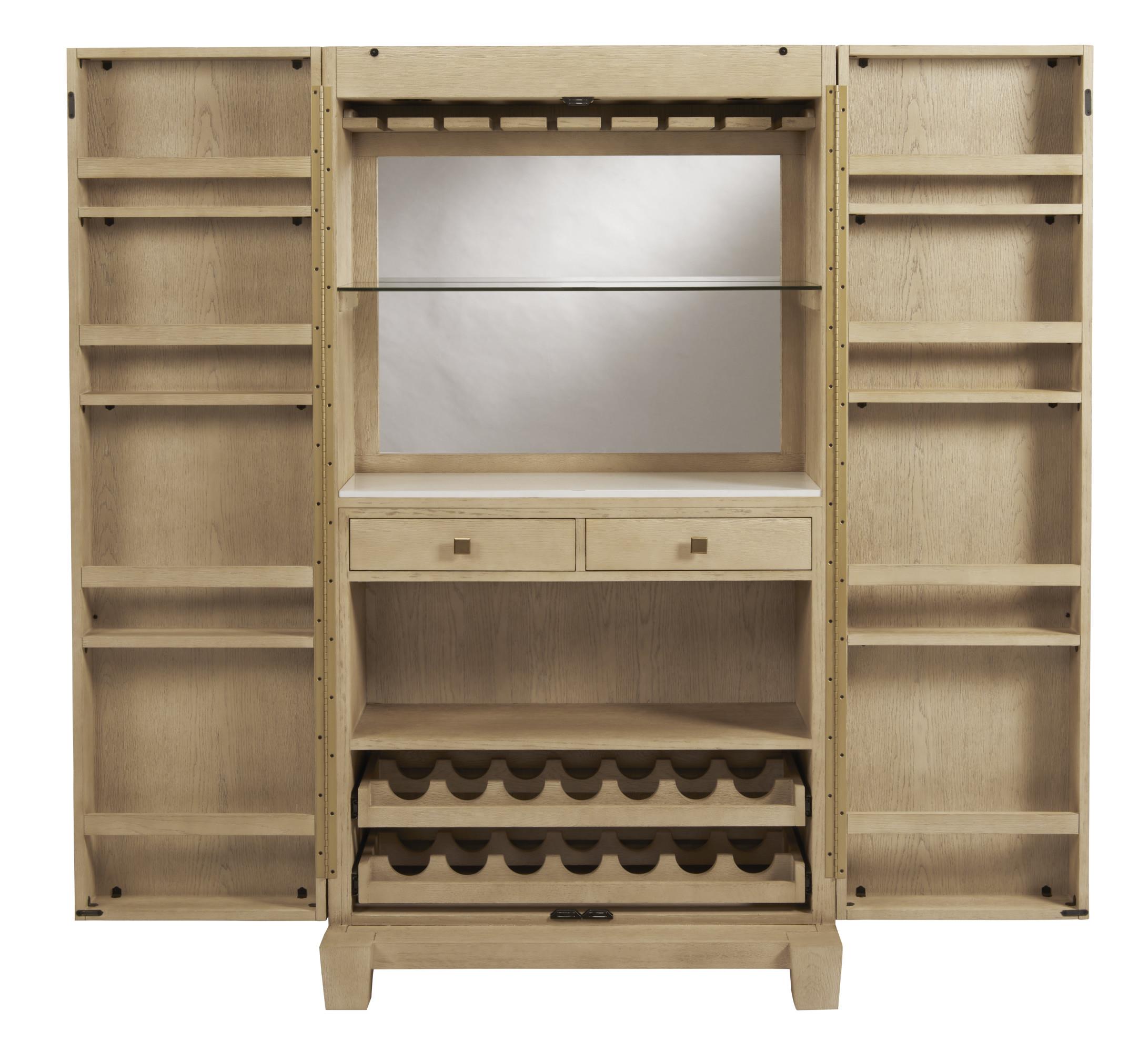 American Heritage - Port Royal Wine & Spirit Cabinet - White Oak