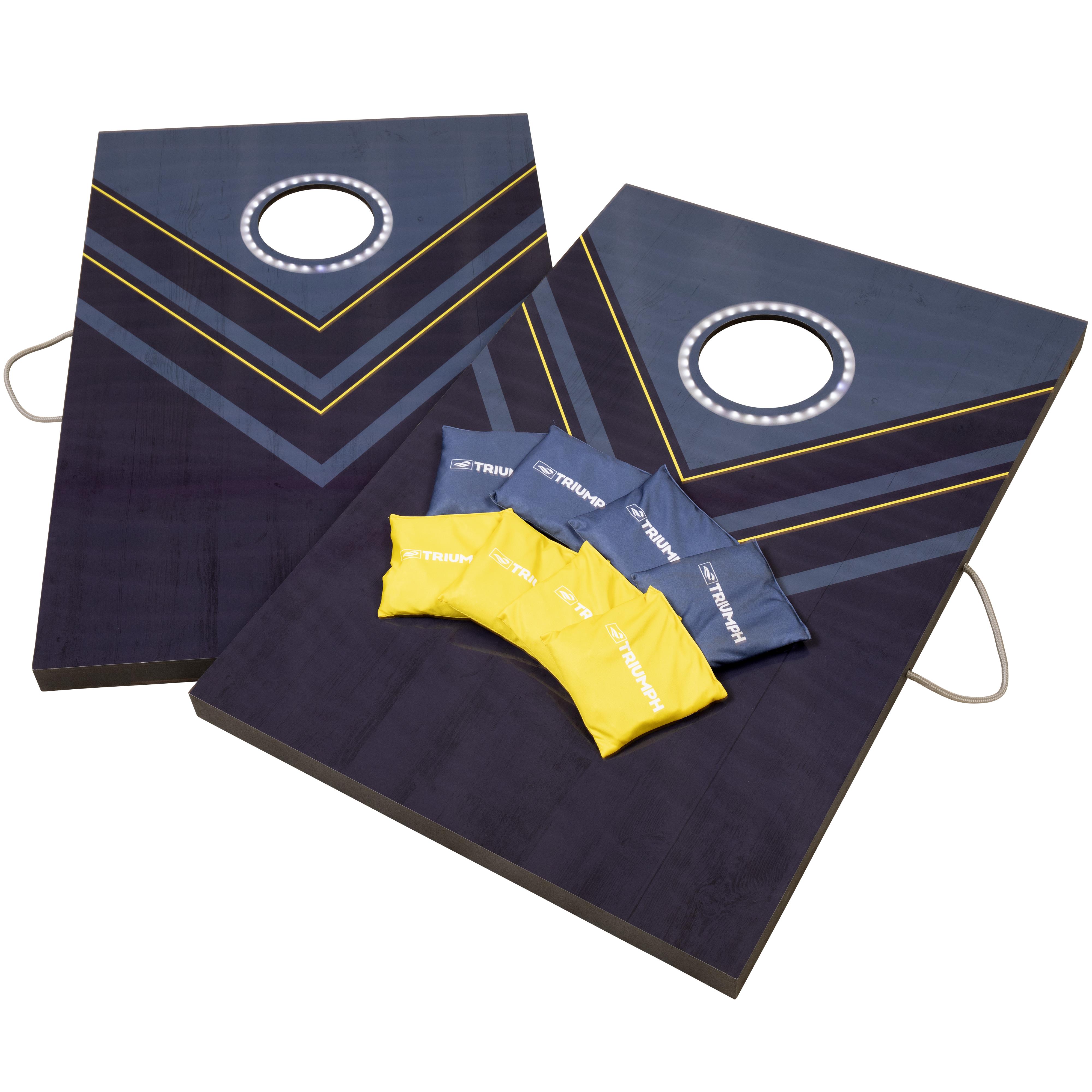 Triumph Sports - LED 2 X 3-Foot Cornhole, Dark Blue & Yellow