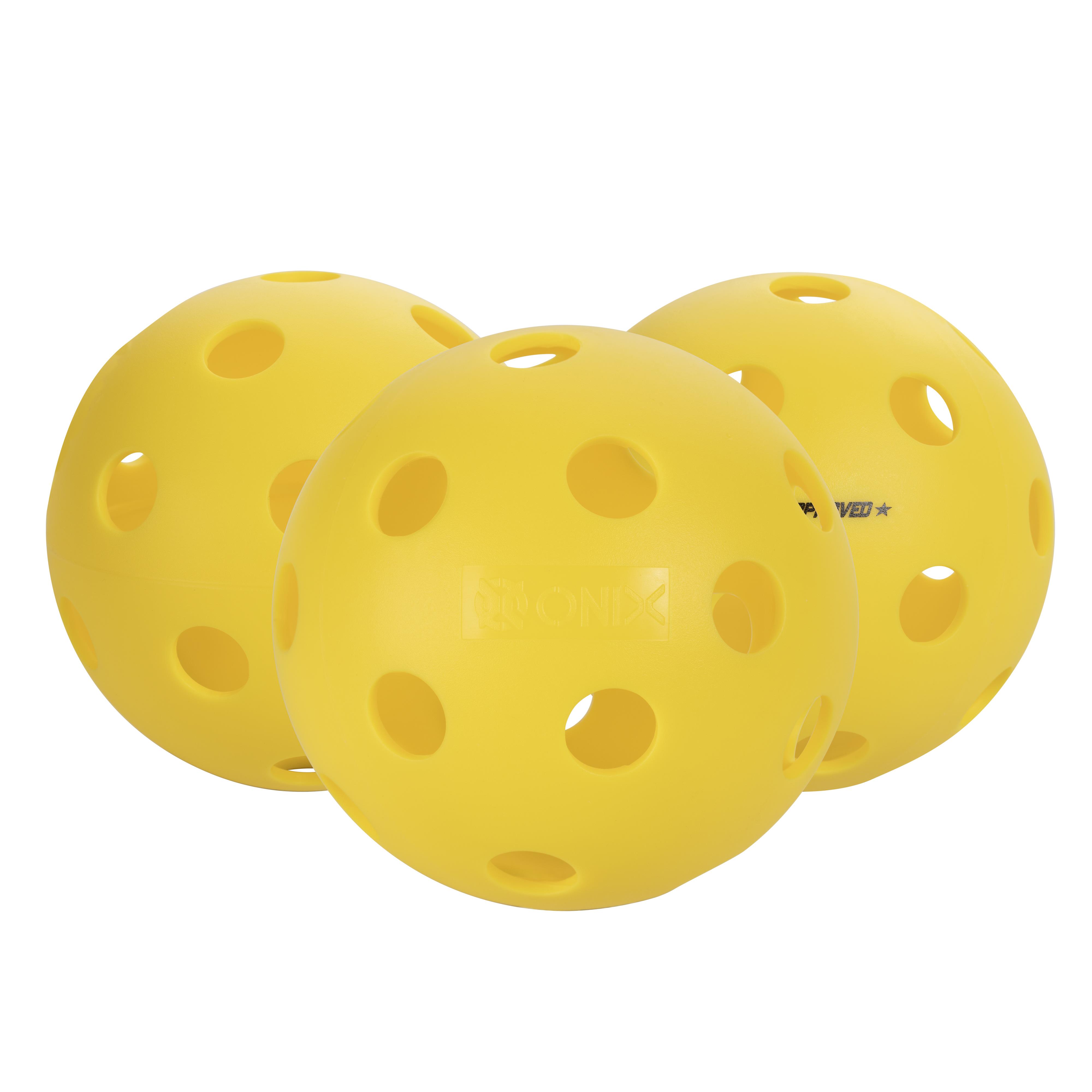 ONIX - Fuse Indoor Pickleball Balls 3-Pack - Yellow
