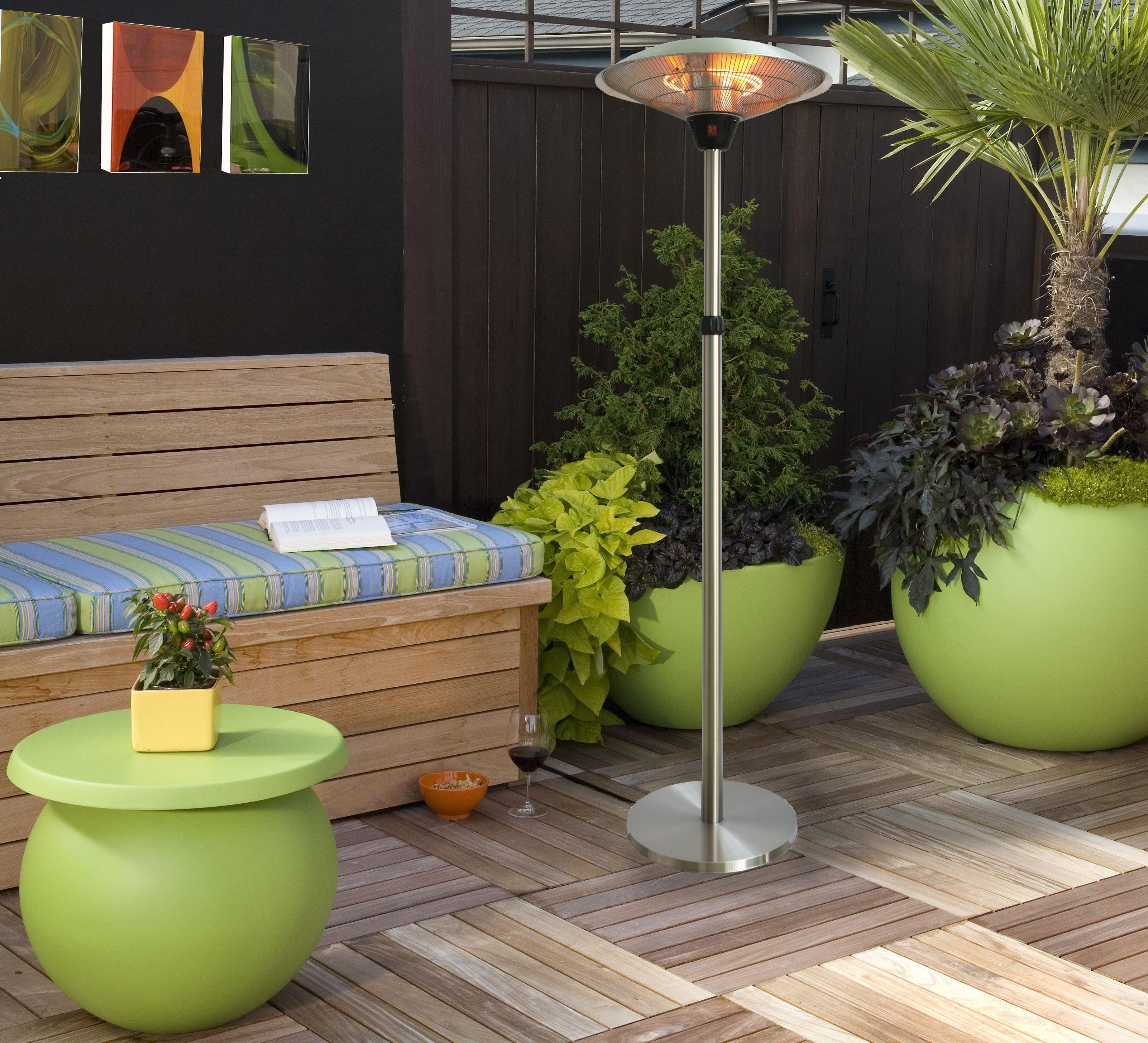 Standing Outdoor Electric Infrared Heater With Telescopic Adjustable Pole, 1500W