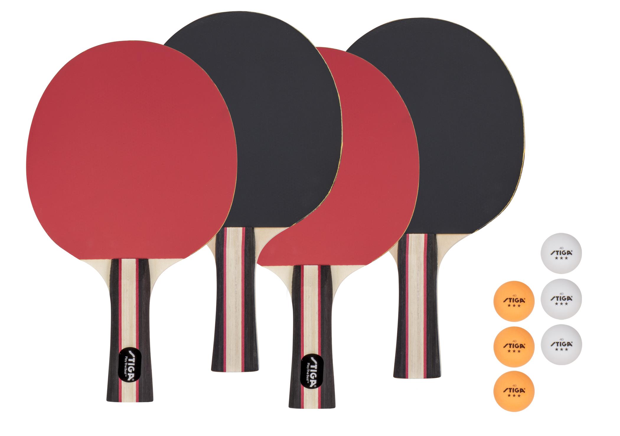 STIGA - Performance 4-Player Table Tennis Racket Set