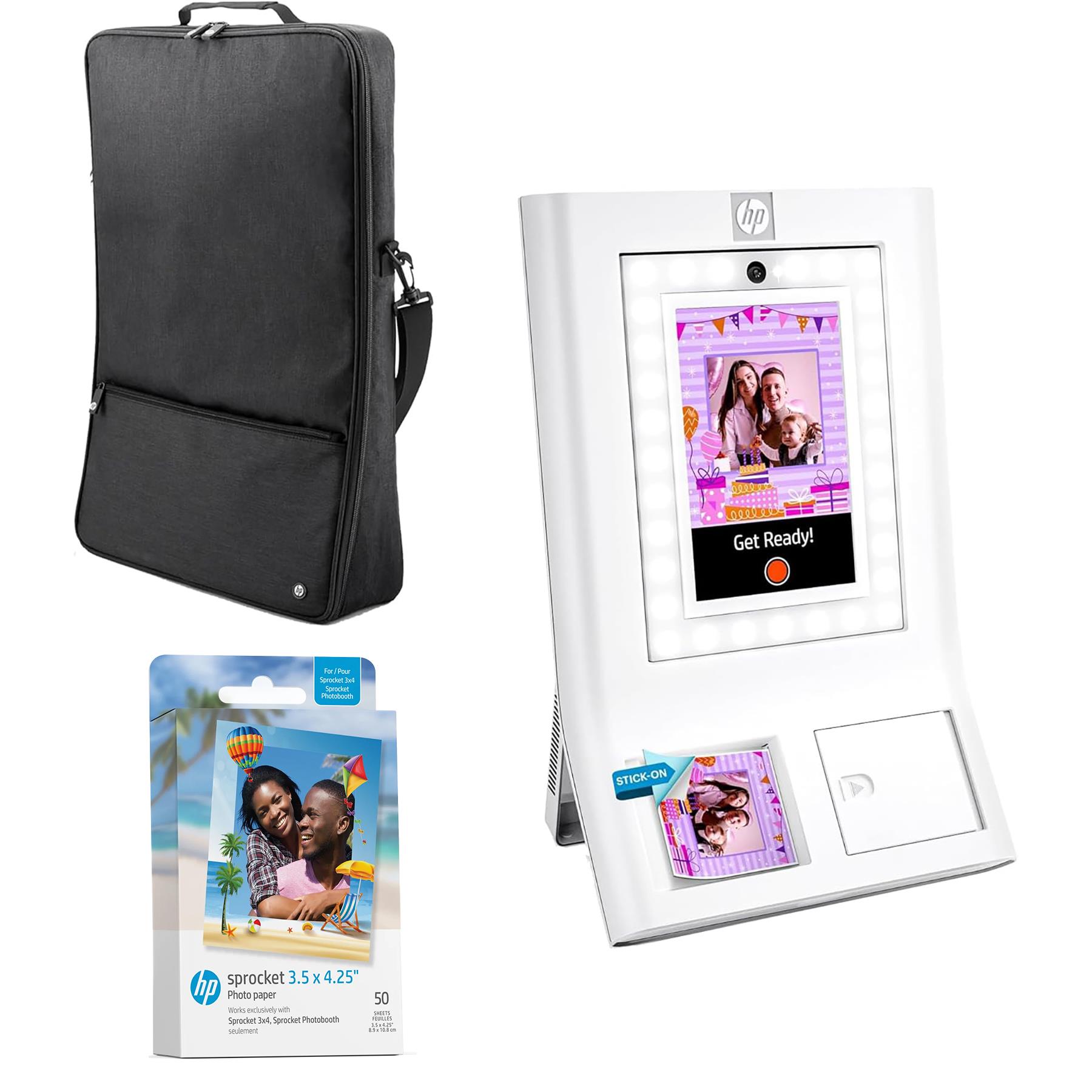 Sprocket Photobooth White + Zink 50 Paper Pack & Carrying Case