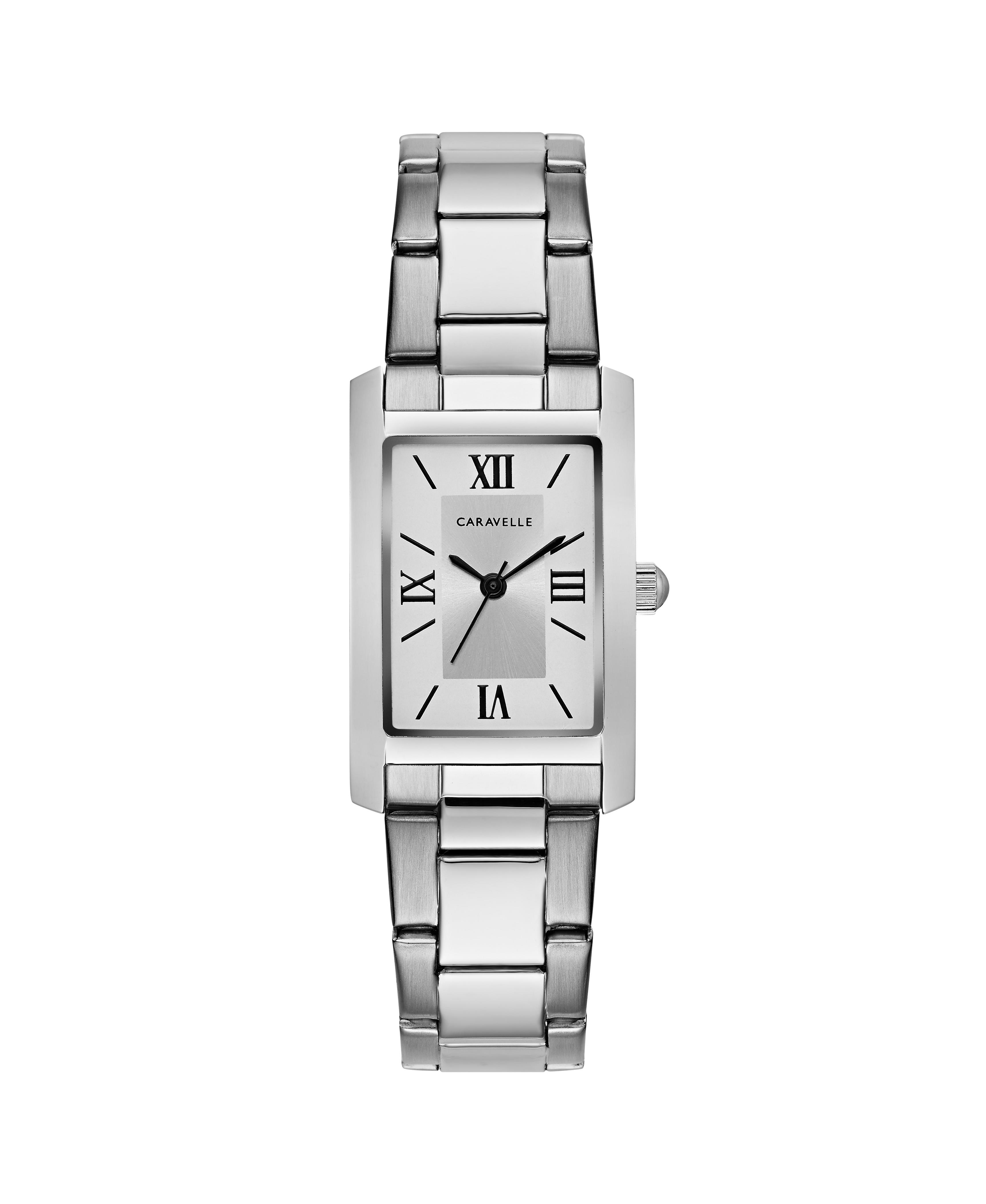 Ladies Rectangular Stainless Steel Bracelet Watch