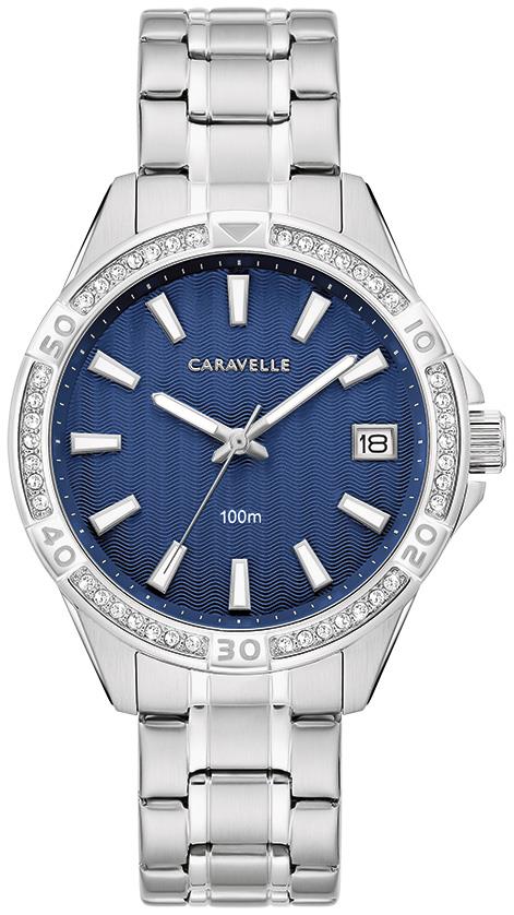 Ladies' Aqualuxx Crystal Watch, SS With Blue Dial