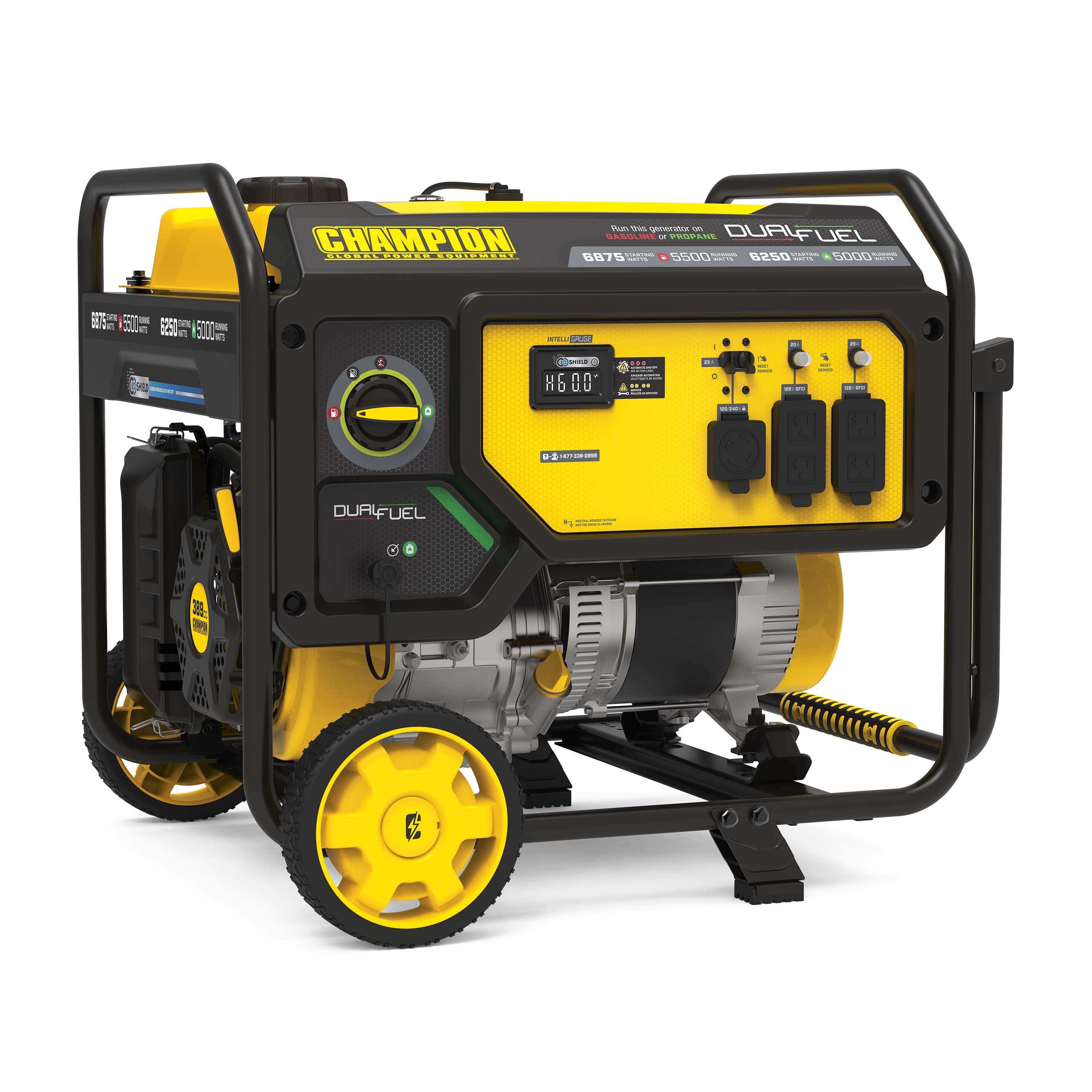 5500 Watt Dual Fuel Portable Generator With CO Shield