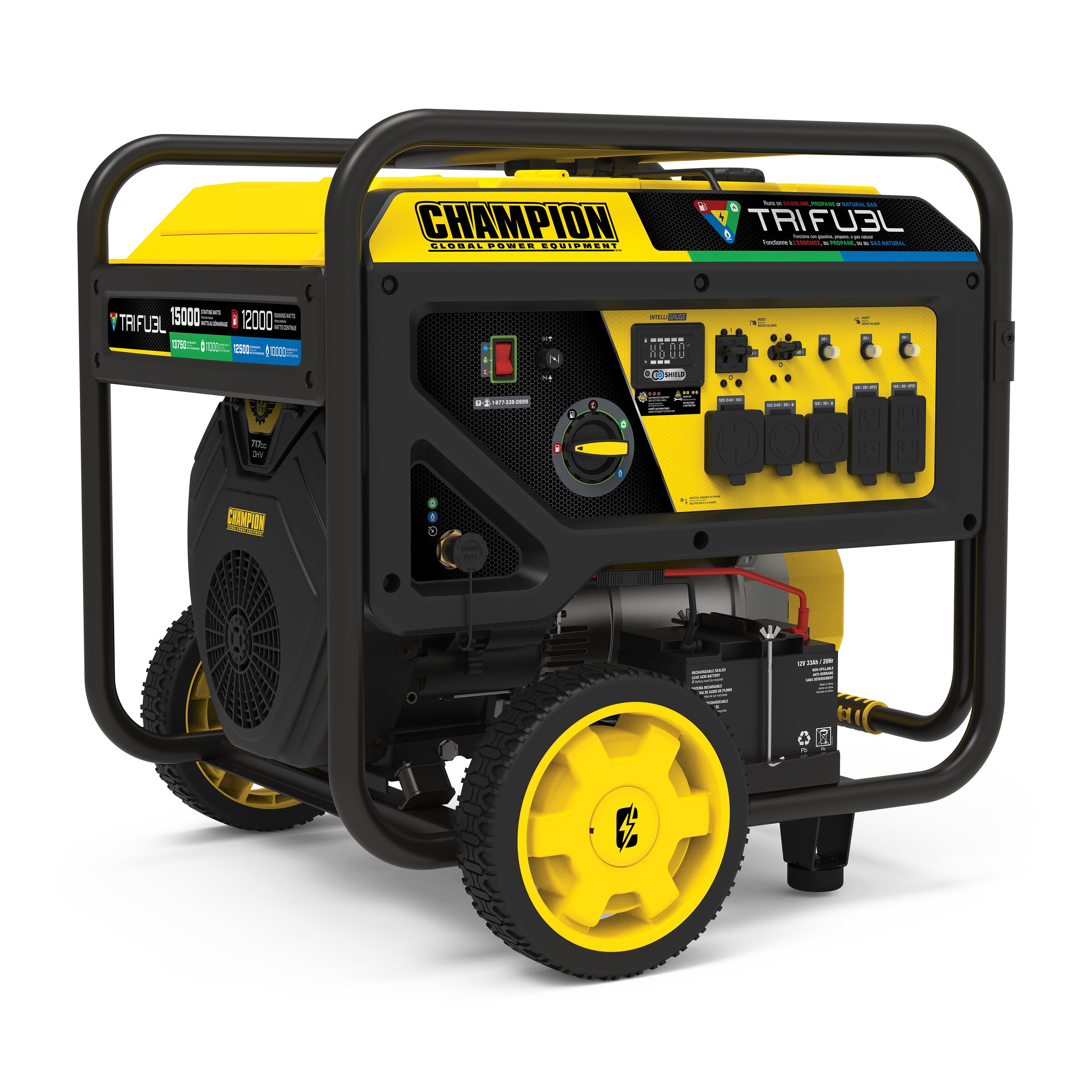 12,000 Watt Tri-Fuel Generator W/Electric Start