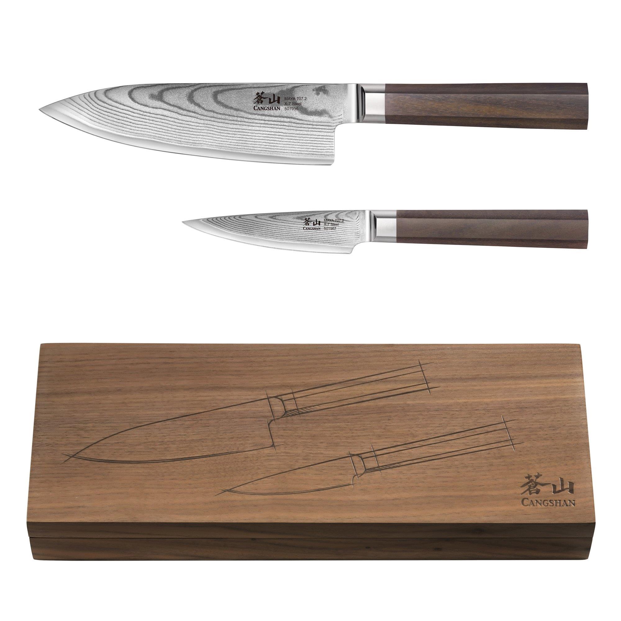 2-Piece Maya Series Starter Knife Set W/Walnut Box