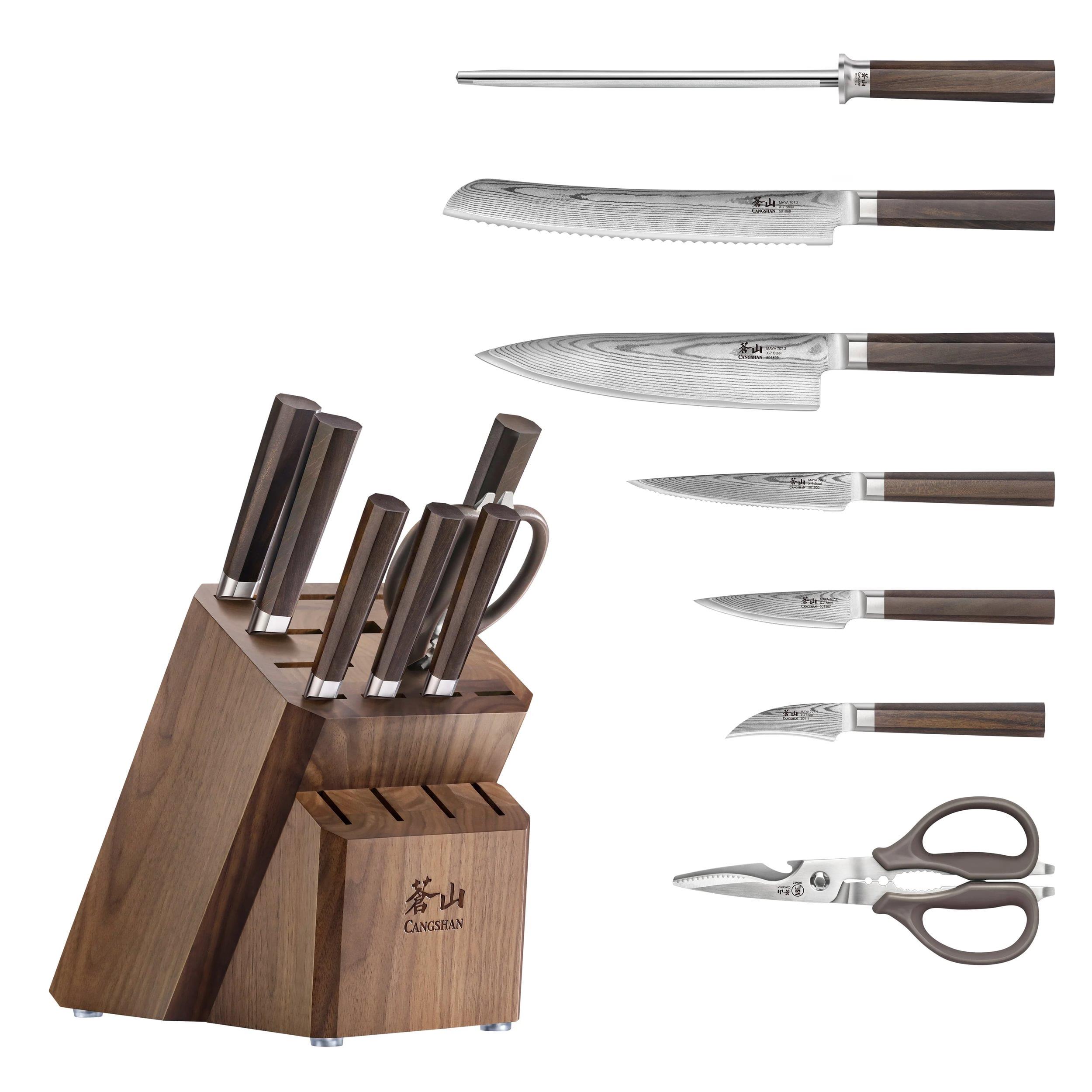 8-Piece Maya Series Knife Block Set - Walnut