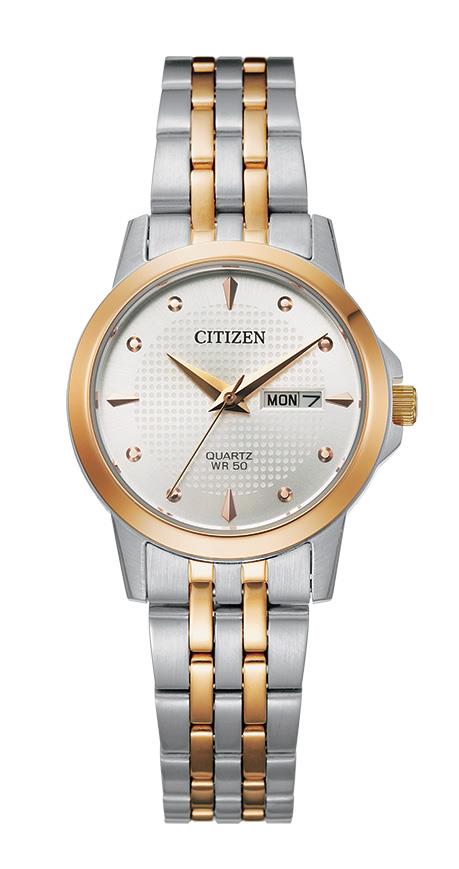 Ladies' Quartz Watch, Two-tone With White Dial