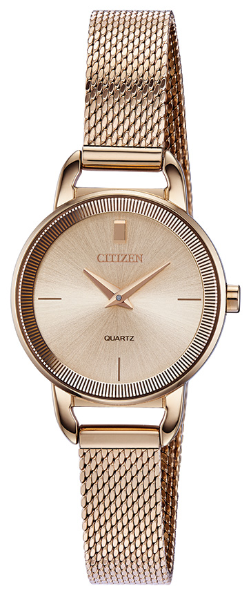 Ladies' Quartz Watch, Rose Gold-tone Mesh With Rose Dial