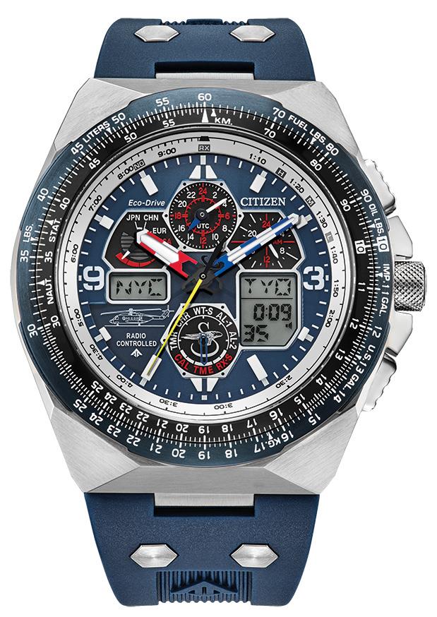 Men's Promaster Skyhawk Eco-Drive Rubber Strap Watch, Blue Dial