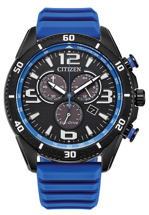 Men's Brycen Eco-Drive Silicone Strap Watch, Black Dial