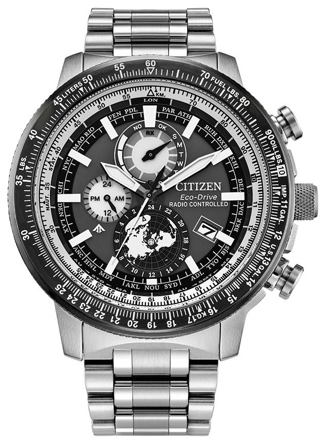 Men's Promaster Geo Trekker Eco-Drive Stainless Steel Bracelet Watch, Gray Dial