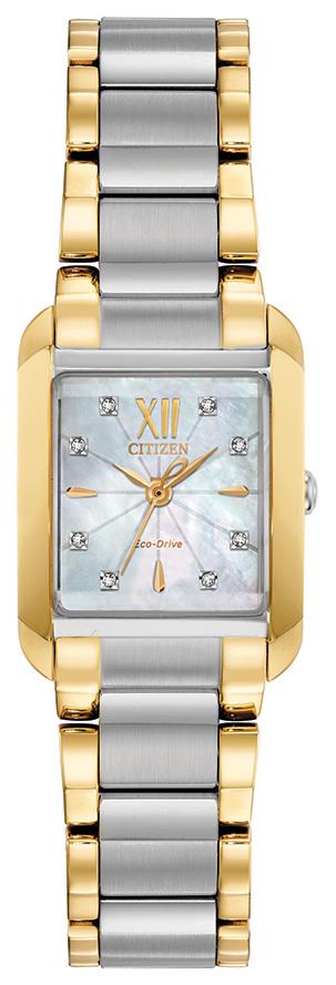 Ladies' Citizen L Bianca Eco-Drive Stainless Steel Bracelet Watch, White MOP Dial