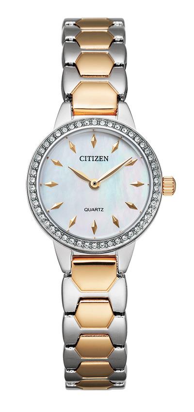 Ladies' Quartz Watch, Two-tone With White MOP Dial