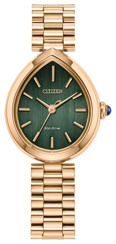 Ladies' Citizen L Rainelle Stainless Steel Bracelet Watch, Green Dial