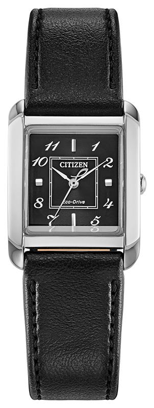 Ladies' Citizen L Bianca Eco-Drive Apple Leather Strap Watch, Black Dial