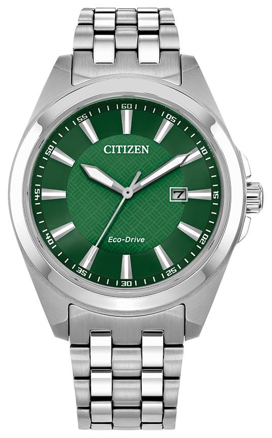 Men's Peyten Eco-Drive Stainless Steel Bracelet Watch, Green Dial