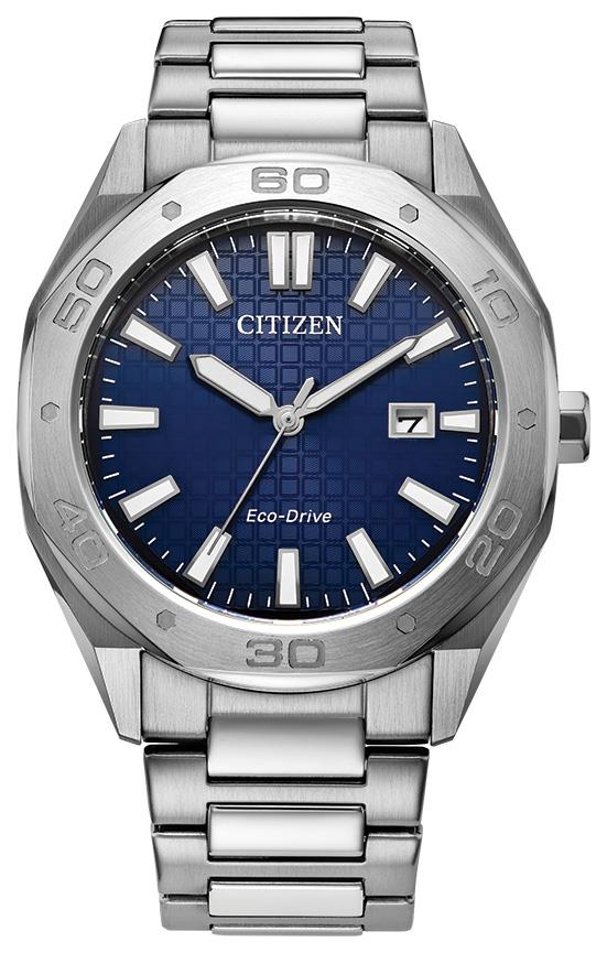 Men's Odyn Eco-Drive Stainless Steel Bracelet Watch, Blue Dial