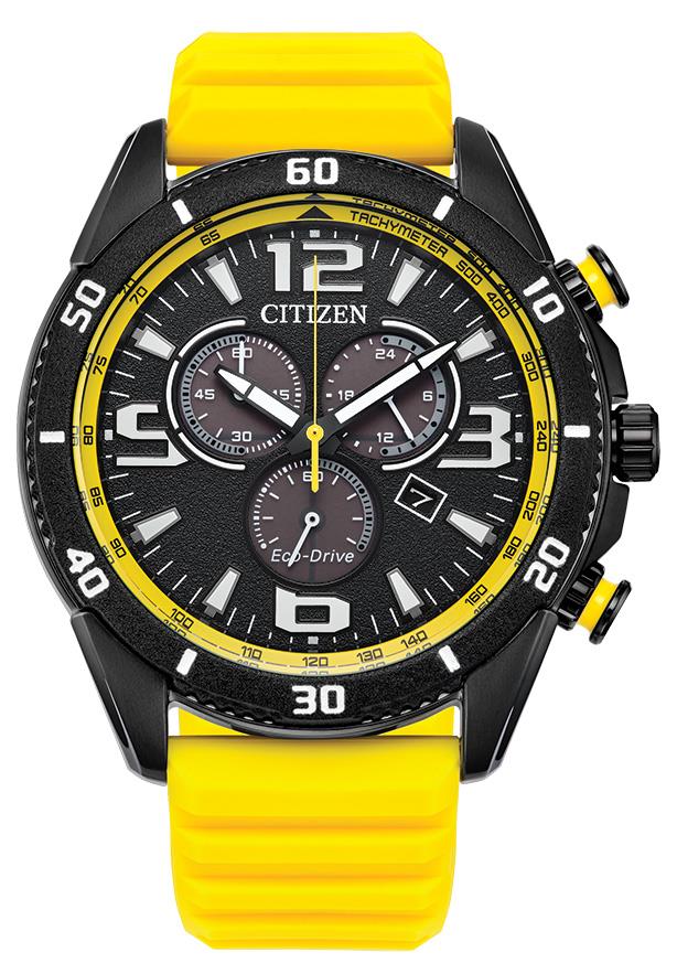 Men's Brycen Eco-Drive Silicone Strap Watch, Black Dial