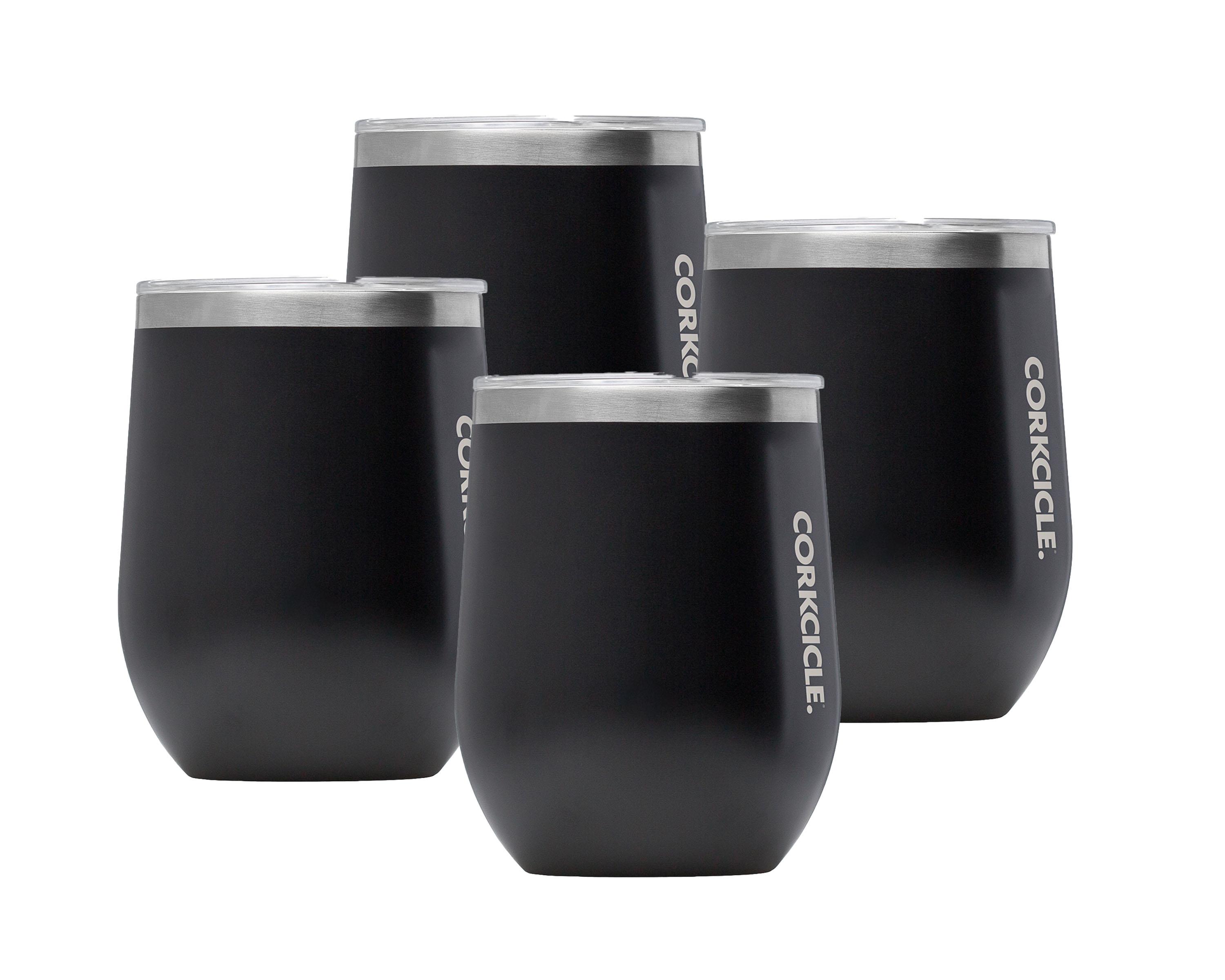 12oz Stemless Wine Cup - Matte Black, 4 Pack