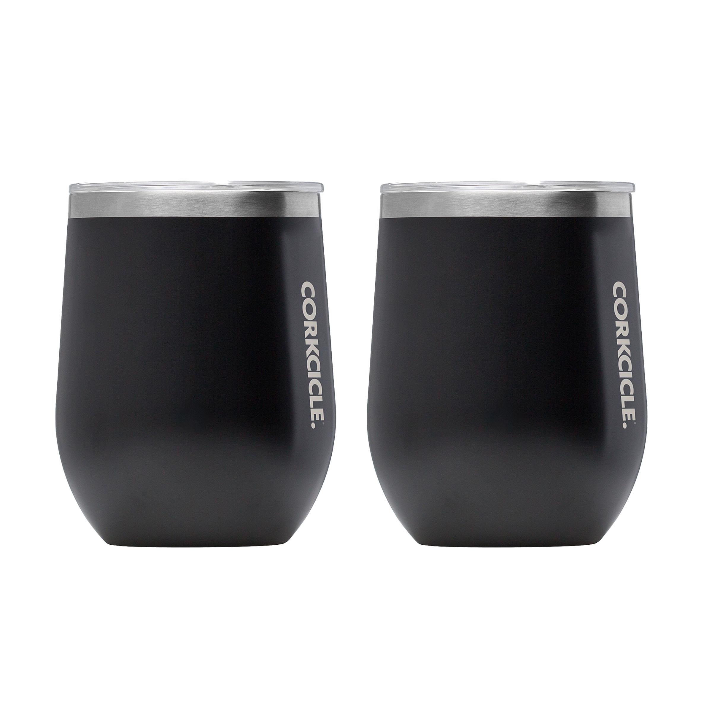 12oz Stemless Wine Cup - Matte Black, 2 Pack