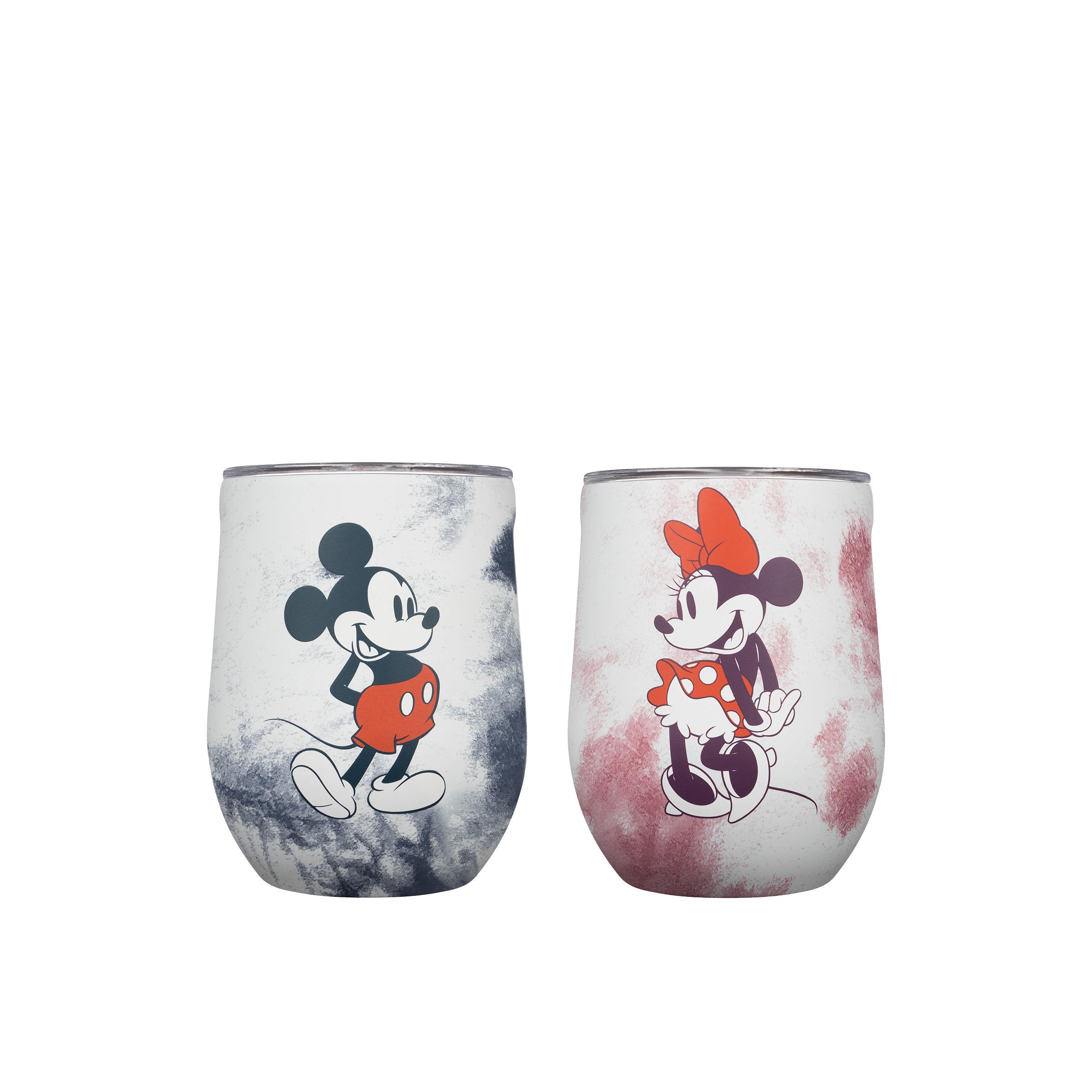 Disney 12oz Stemless Wine Cup 2pc Bundle- Mickey & Minnie Tie Dye