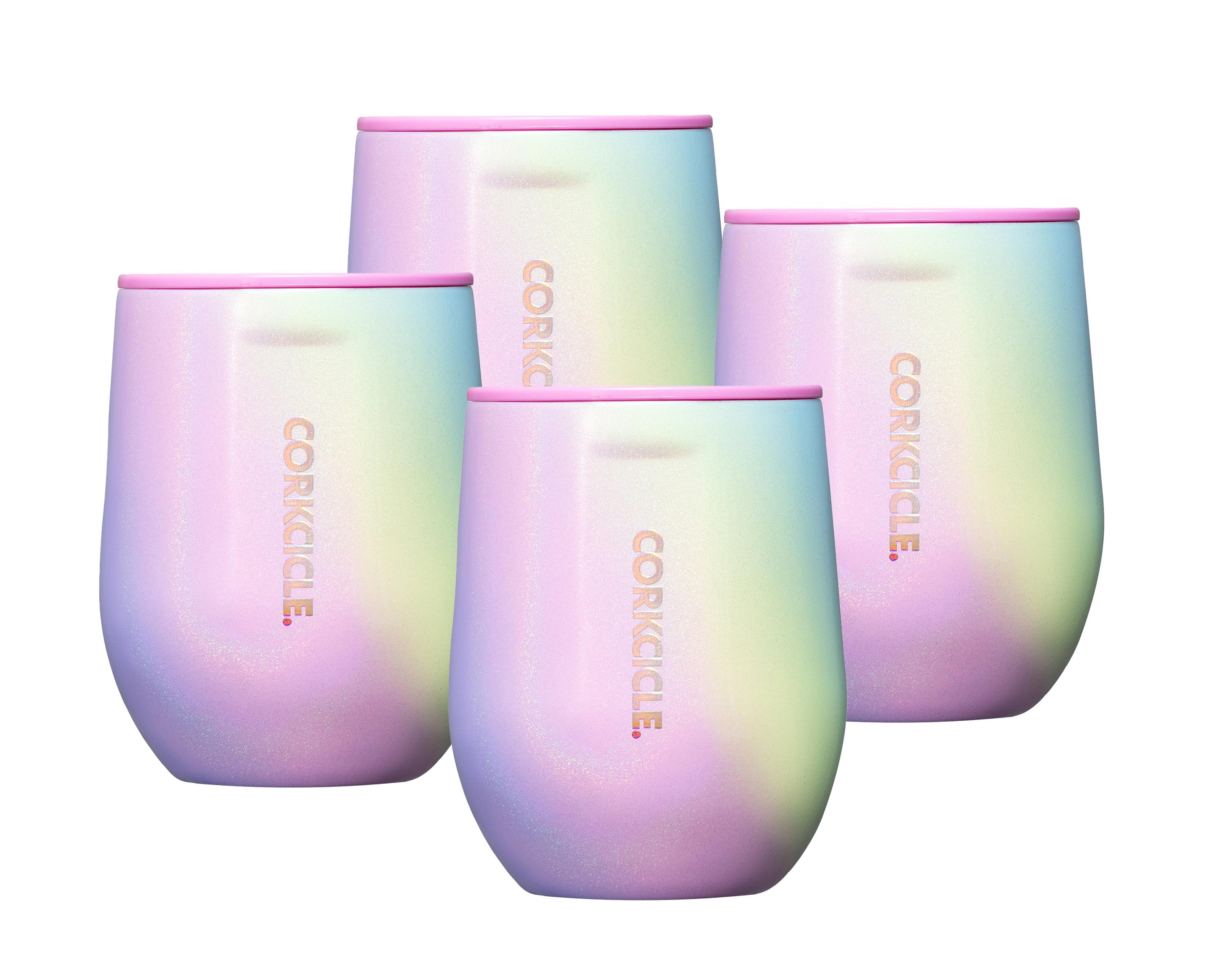 12oz Stemless - Rainbow Unicorn, 4 Pack