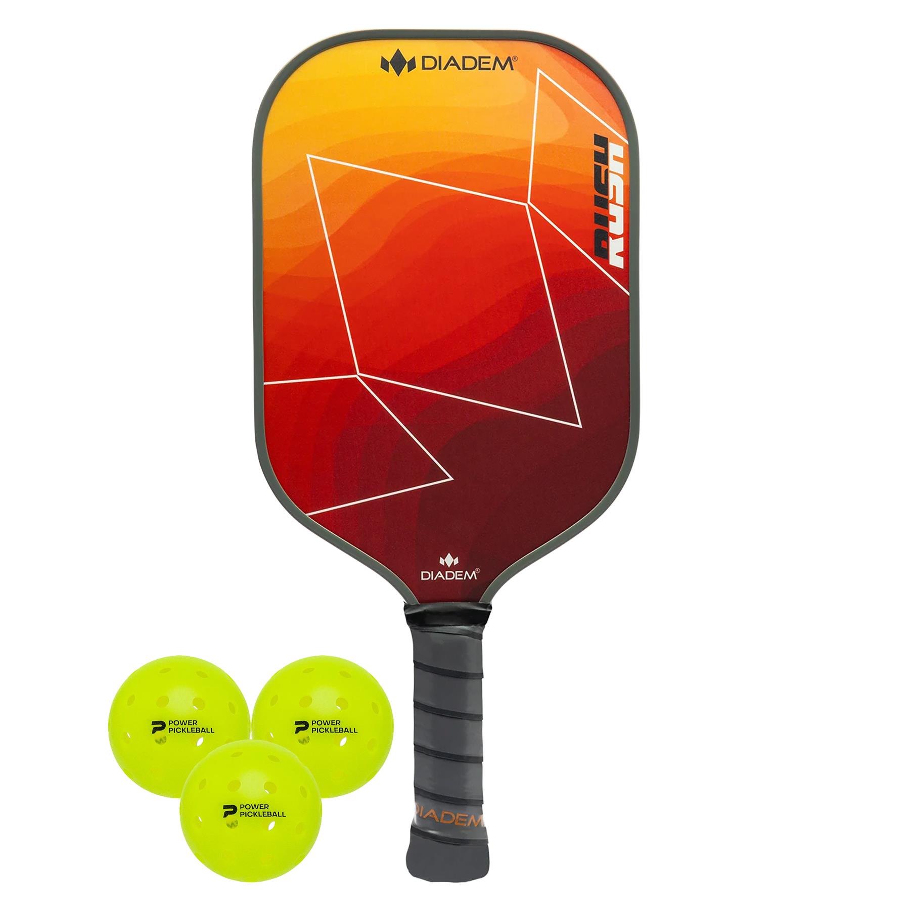 Rush Pickleball Paddle Kit(Orange Paddle/3pk Balls)