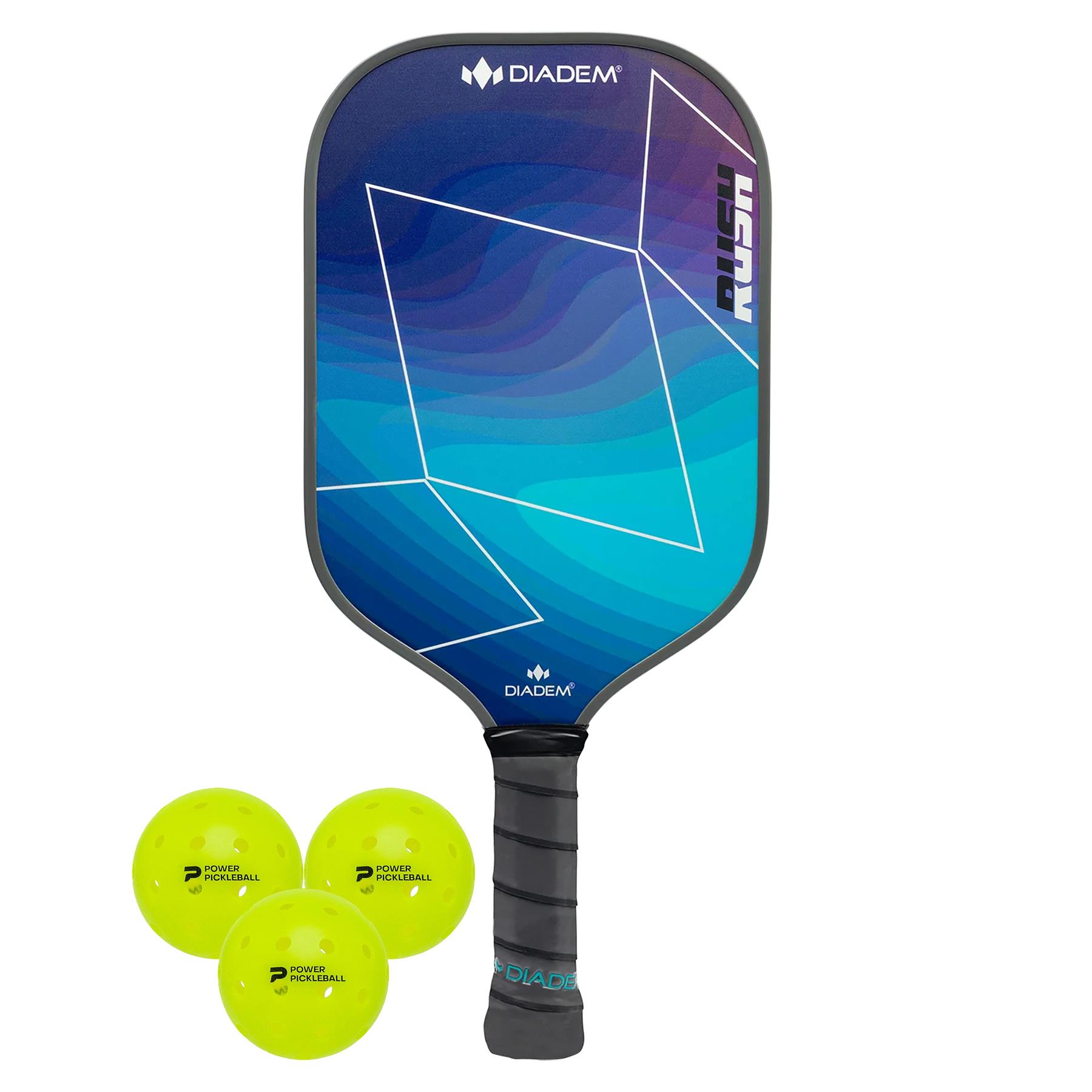 Rush Pickleball Paddle Kit(Blue Paddle/3pk Balls)