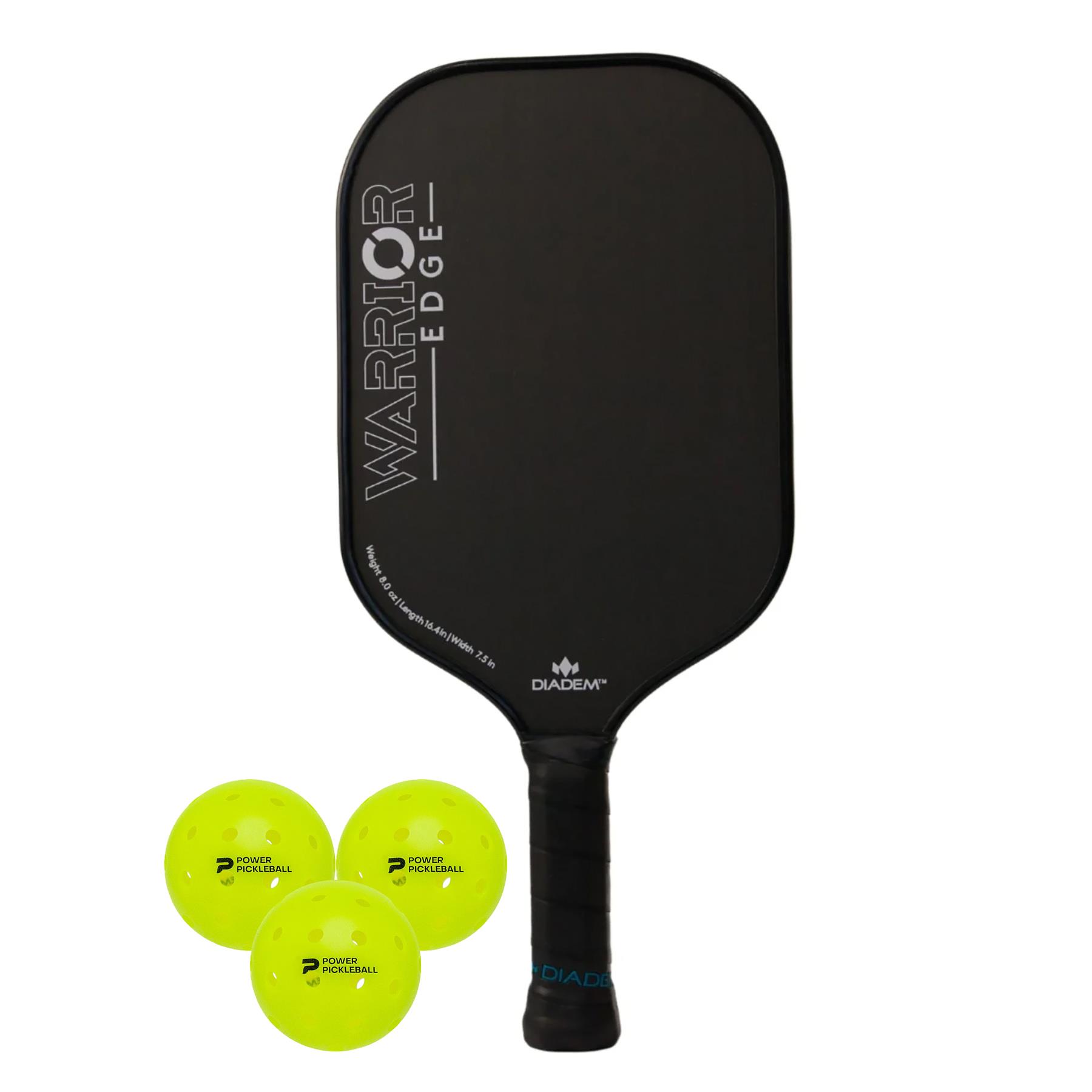 Warrior Edge Pickleball Paddle Kit (Black Edge/3pk Balls)