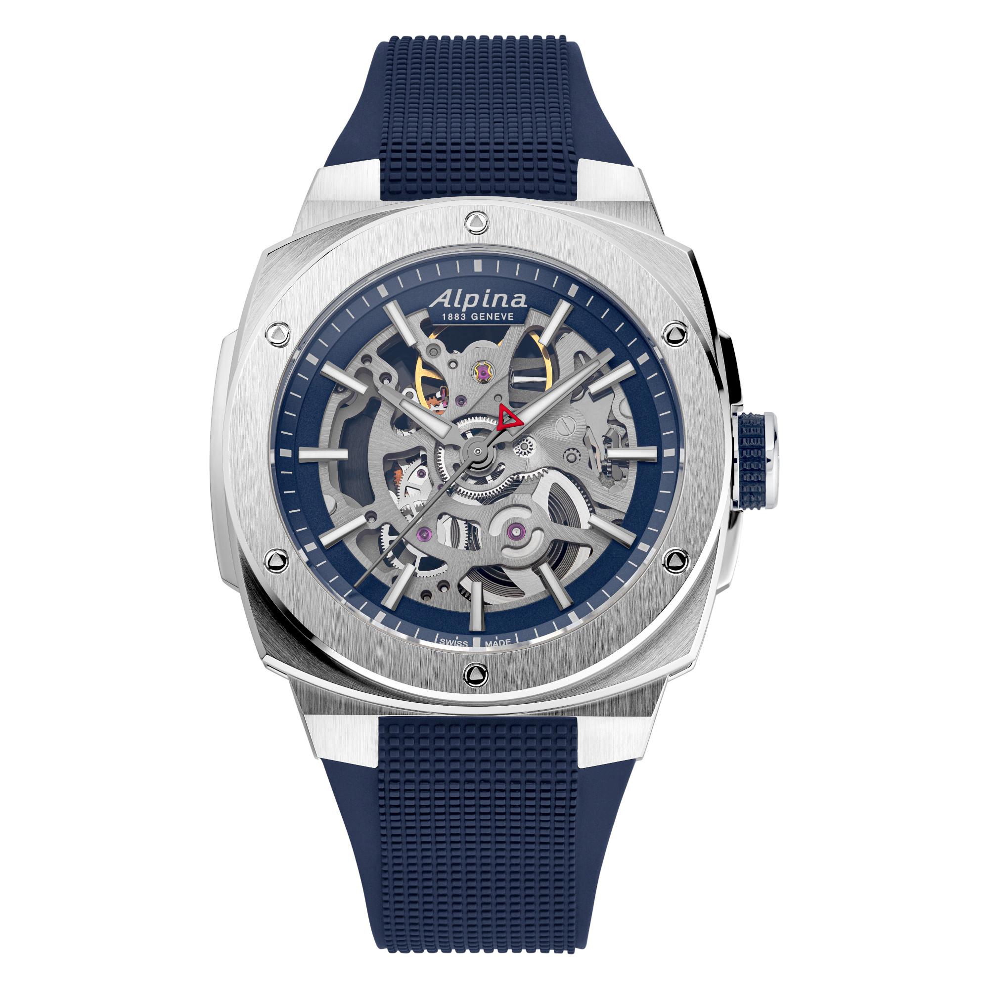 Men's Alpiner Extreme Skeleton Swiss Automatic Watch, Navy