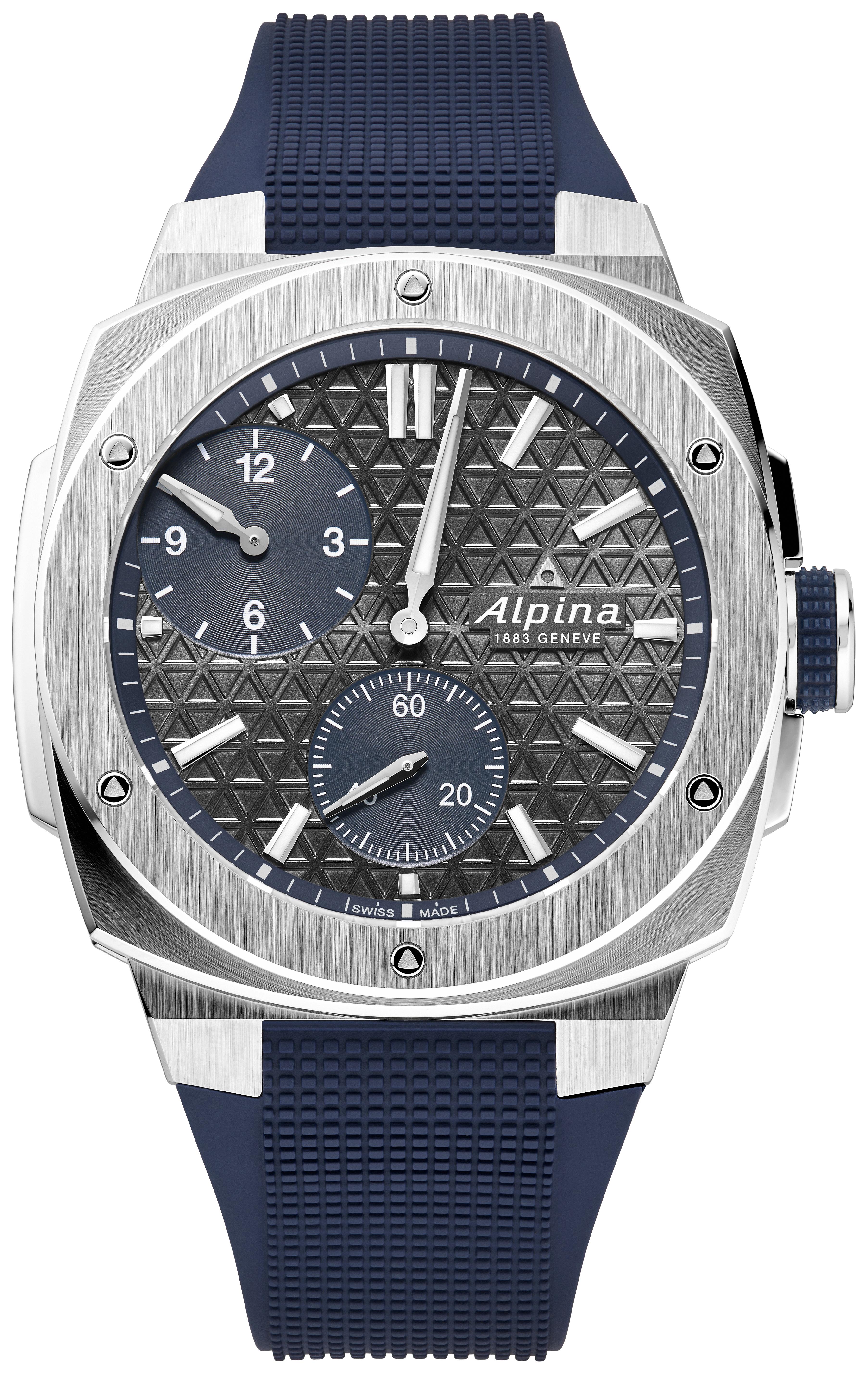 Alpina Mens Automatic Alpiner Rubber Strap Watch, Gray Dial
