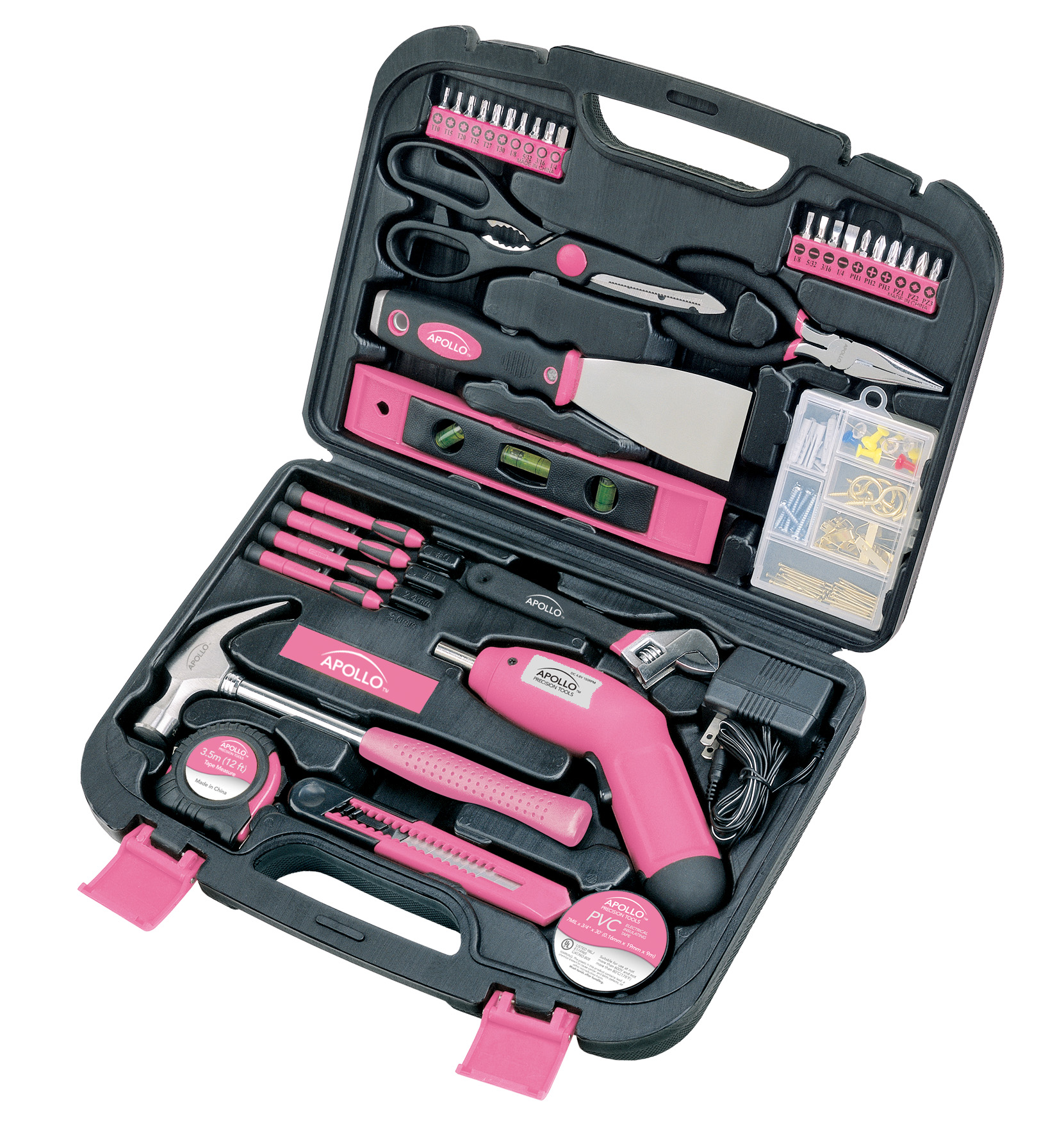 135 Piece Household Tool Kit - Pink