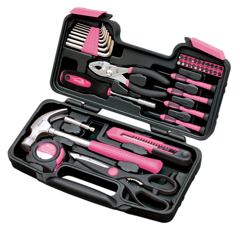 39 Piece General Tool Set - Pink