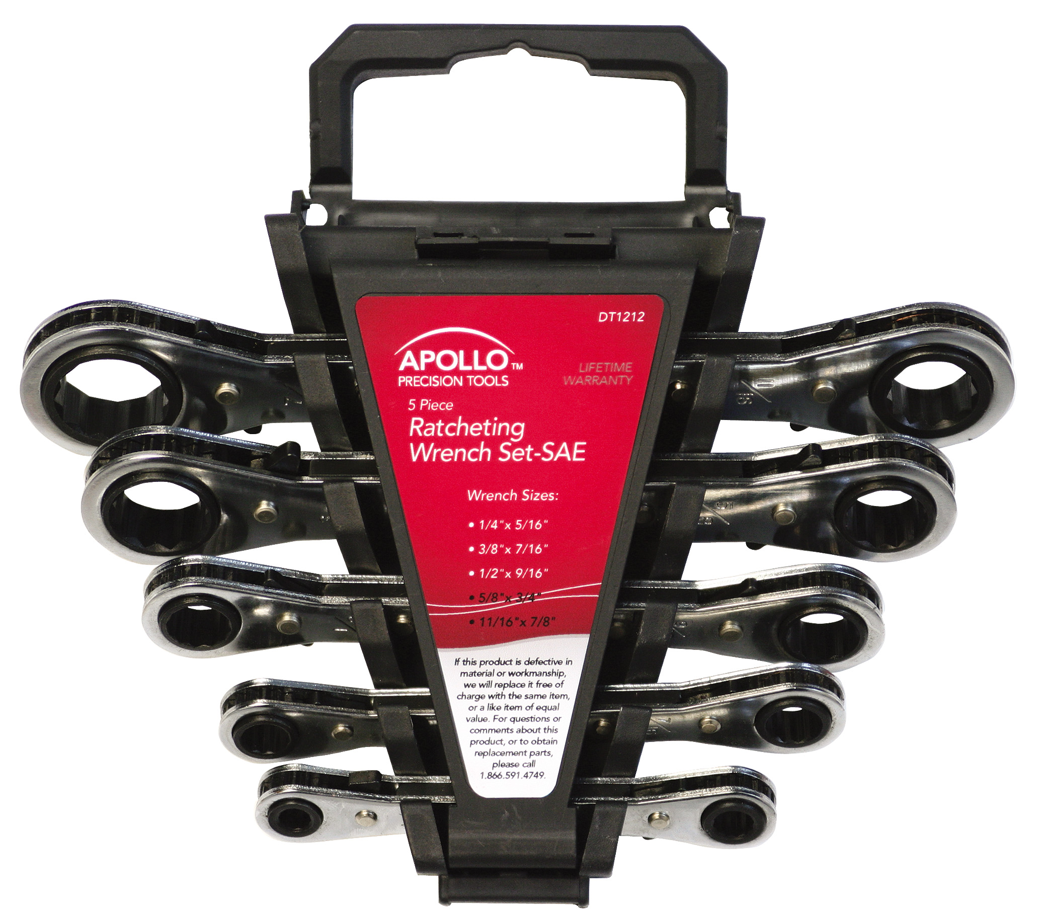 Five Piece SAE Ratcheting Wrench Set