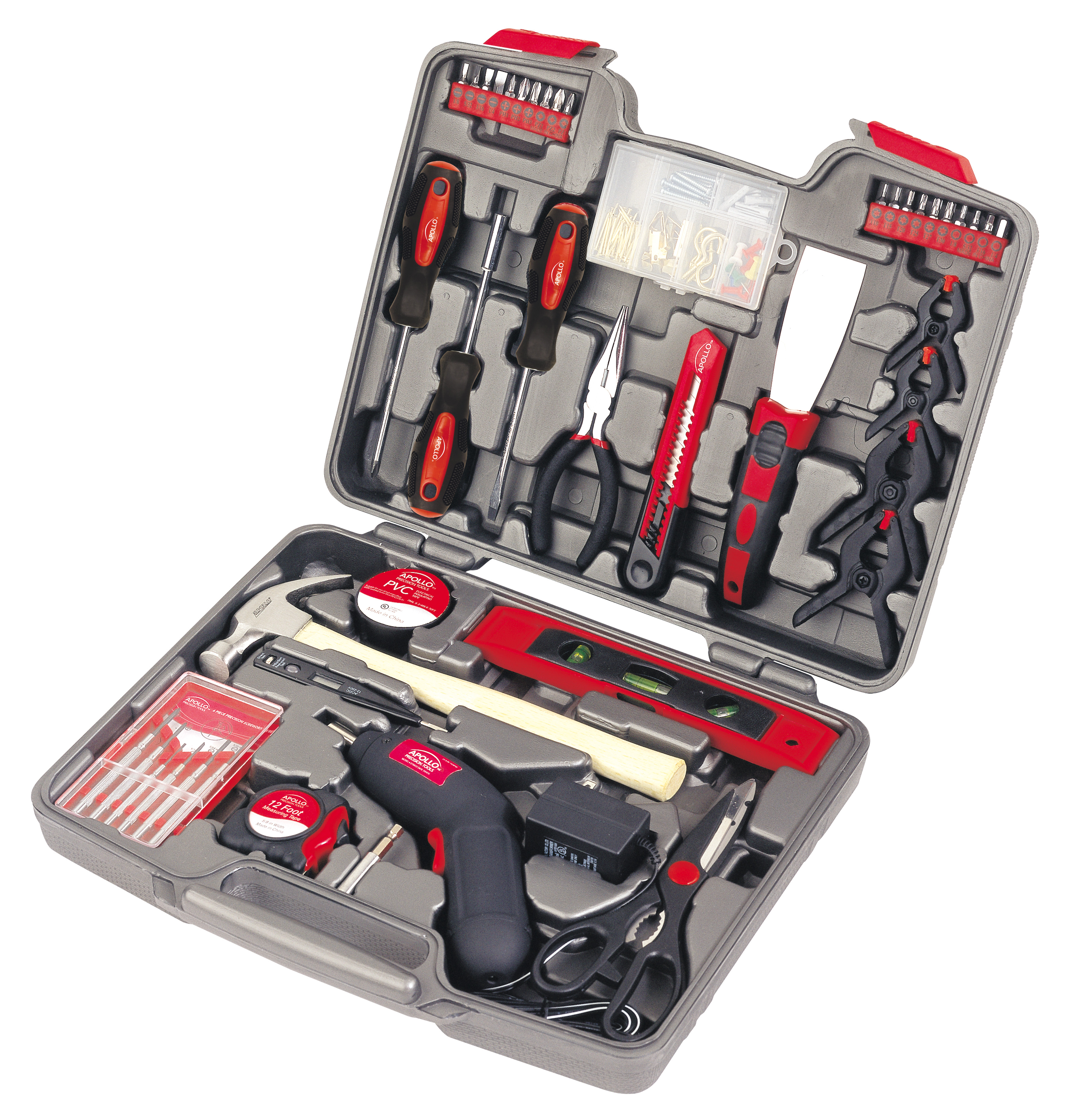 144 Piece Household Tool Kit With 4.8V Cordless Screwdriver