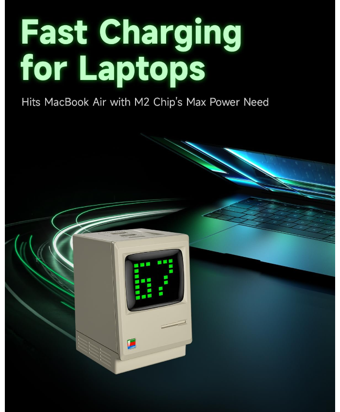 67W GaN 3-Port USB-C Charger