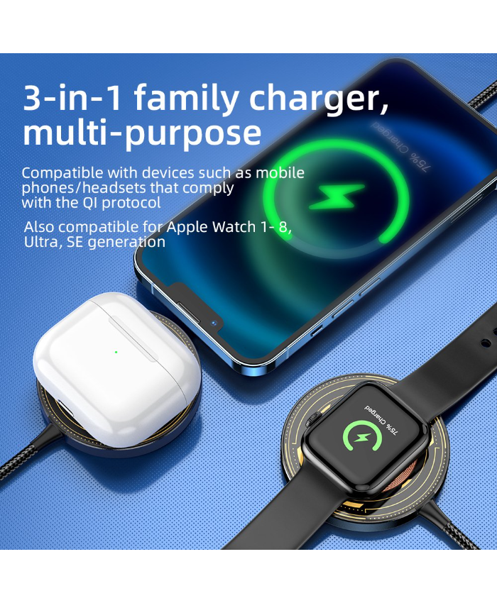 3-in-1 Magnetic Wireless Charger