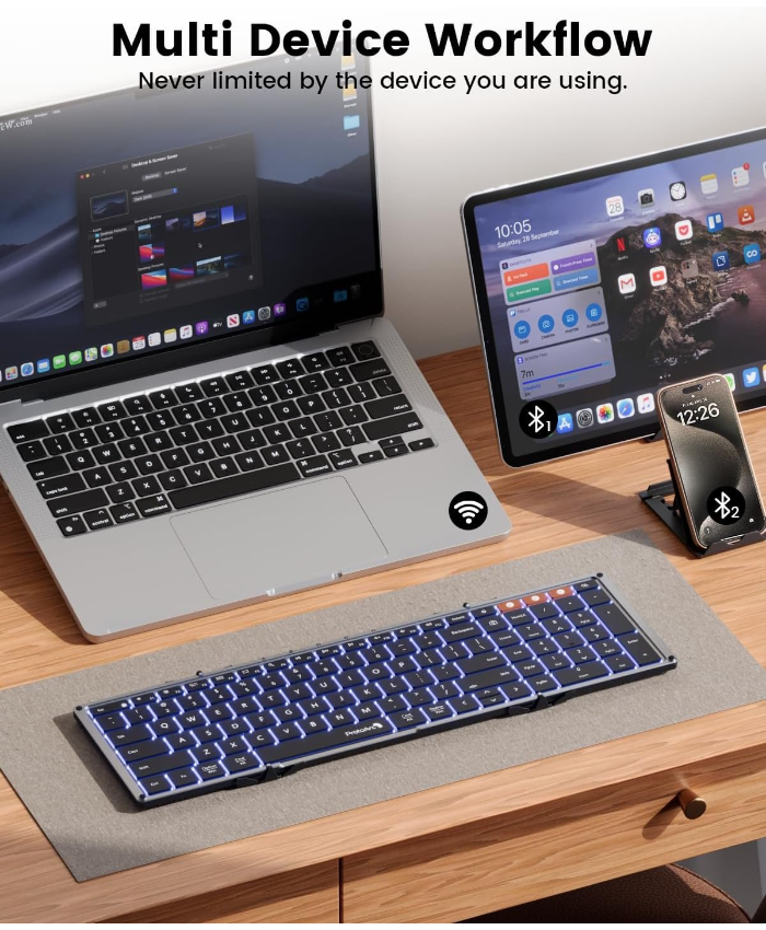 Portable Folding Wireless Keyboard