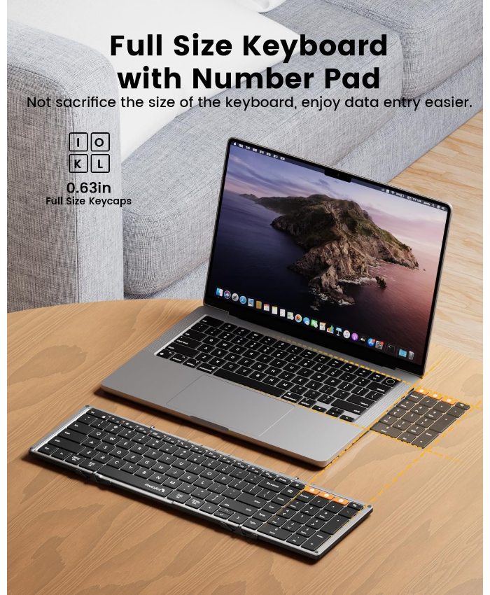 Portable Folding Wireless Keyboard