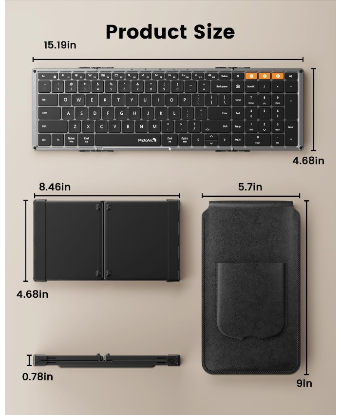 Portable Folding Wireless Keyboard