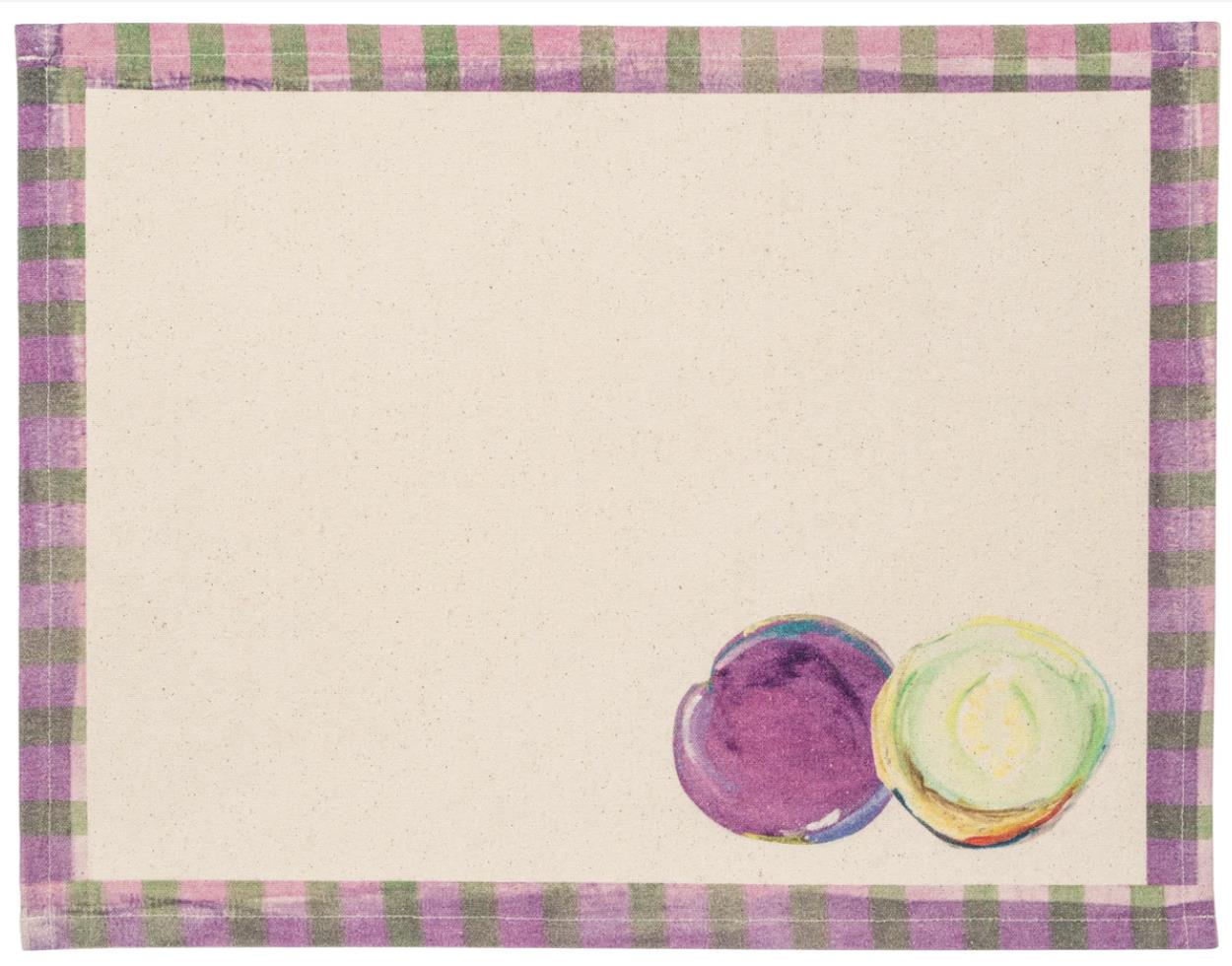 Placemat Set Of 4; CASHMERE PLUM HONEYDEW MELON