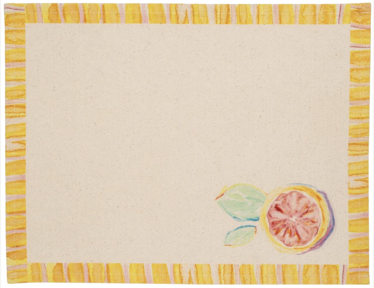 Placemat Set Of 4; BLOOD ORANAGE MINT